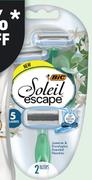 Bic Soleil Escape 5-Blade Disposable Razor 2 Pack