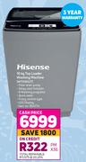 Hisense 16Kg Top Loader Washing Machine WTX1602T