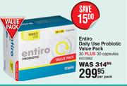 Entiro Daily Use Probiotic Value Pack 30 Plus 30 Capsules-Per Pack