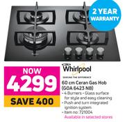 Whirlpool 60 cm Ceran Gas Hob GOA 6423 NB