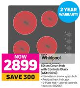 Whirlpool 60 cm Ceran Hob With Controls Black AKM 9010