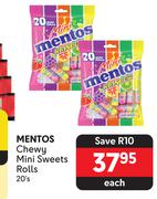 Mentos Chewy  Mini Sweets Rolls-20's Each