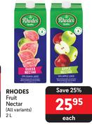Rhodes Fruit Nectar (All Variants)-2Ltr Each 