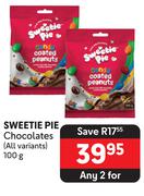 Sweetie Pie Chocolate (All Variants)-For Any 2 x 100g