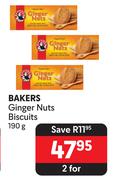 Bakers Ginger Nuts Biscuits-For 2 x 190g