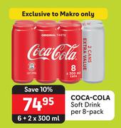 Coca-Cola Soft Drink-Per 8 Pack x 300ml