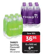 Thirsti Sparkling Flavoured Water (All Variants)-For 6 x 500ml