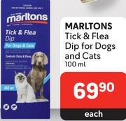 Marltons Tick & Flea Dip For Dogs And Cats-100ml Each