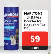 Marltons Tick & Flea Powder For Dogs And Cats-100g Each
