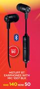 M Stuff BT Earphones With Mic 1007 BLK