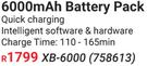 Ryobi 18V Li-Ion Cordless 6000 mAh Battery Pack XB-6000 (758613)