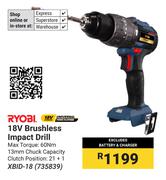 Ryobi 18V Brushless Impact Drill XBID-18 (735839)