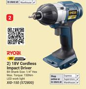 Ryobi 18V Cordless Impact Driver XID-150 (572800)-Each