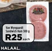 Van Wyngaardt Sandwich Ham-300g Each