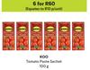 Koo Tomato Paste Sachet-For 6 x 100g