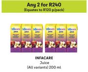 Infacare Juice (All Variants)-For Any 2 x 200ml