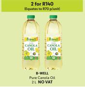 B-Well Pure Canola Oil-For 2 x 2L