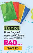 Kenzel Book Bags A4 Assorted Colours-Each