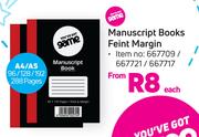 Game Manuscript Books Feint Margin A4/A5 96/128/192/288 Pages-Each