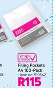 Simple Choice Filing Pockets A4 100 Pack
