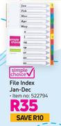 Simple Choice File Index Jan Dec