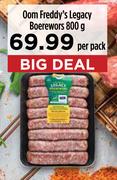 Oom Freddy's Legacy Boerewors-800g Per Pack