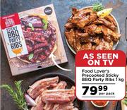 Food Lover's Precooked Sticky BBQ Ribs-1kg Per Pack