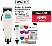 Wahl Barber Kit Special Edition 12 Piece Complete Hair Cutting Kit 9247-2616-Per Kit