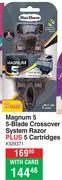 Max Shave Magnum 5 5Blade Crossover System Razor Plus 5 Cartridges