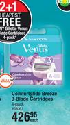 Gillette Venus Comfortglide Breeze 3 Blade Cartridges 4 Pack-Each