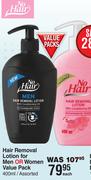 No Hair Hair Removal Lotion For Men Or Women Value Pack Assorted-400ml Each