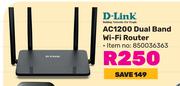D-Link AC1200 Dual Band WiFi Router 850036363