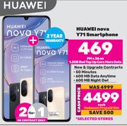 2 x Huawei Nova Y71 Smartphone-On 1.2GB Red Top Up Core More Data