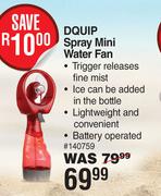 Dquip Spray Mini Water Fan 140759