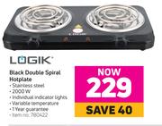 Logik Black Double Spiral Hotplate