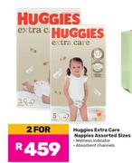 Huggies Extra Care Nappies Assorted Sizes-For 2