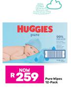 Huggies Pure Wipes 12 Pack