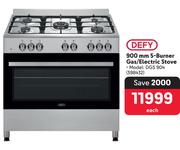 Defy 900mm 5-Burner Gas/Electric Stove  DGS 904 398432-Each