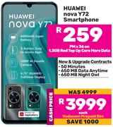 Huawei Nova Y72 Smartphone-On 1.3GB Red Top Up Core More
