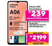 Samsung Galaxy A06 Smartphone-On 1.3GB Red Core Top Up More Data