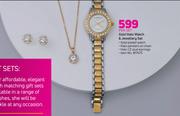 Gold Halo Watch & Jewellery Set-Per Set
