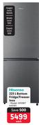 Hisense 223L Bottom Fridge/Freezer Inox H310BIT