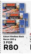 Eskort Rindless Back Bacon-For 3 x 200g