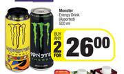 Monster Energy Drink Assorted-For Any 2 x 500ml