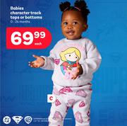 Babies Character Track Tops Or Bottoms 0-24 Months-Each
