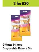Gillette Minora Disposable Razors-For 2 x 5's