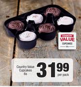 Country Value Cupcakes-6's Per Pack