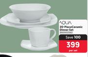 Aqua 20 Piece Ceramic Dinner Set-Per Set