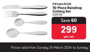 Primaries 16 Piece Raindrop Cutlery Set-Per Set