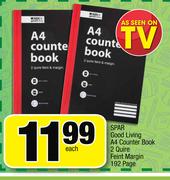 Spar Good Living A4 Counter Book 2 Quire Feint Margin 192 Page-Each
